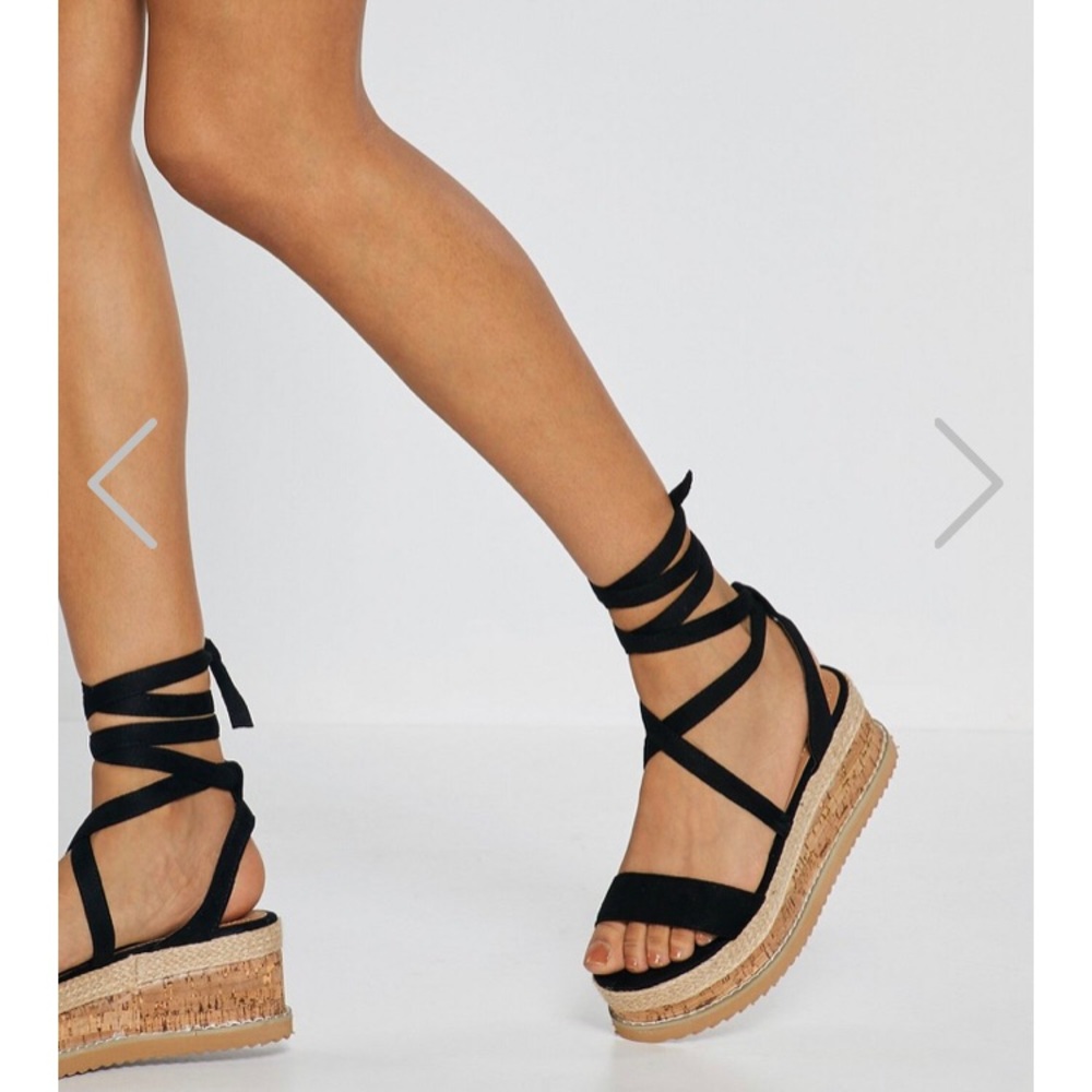 Platform lace up sandals